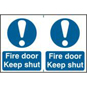 ASEC "Fire Door Keep Shut" 200mm X 300mm PVC Self Adhesive Sign - 2 Per Sheet - AS4640 
