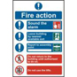 ASEC Fire Action Procedure 200mm X 300mm PVC Self Adhesive Sign - Option 2 - 178 