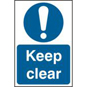ASEC "Keep Clear" 200mm X 300mm PVC Self Adhesive Sign - 1 Per Sheet - 253 
