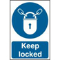ASEC "Keep Locked" 200mm X 300mm PVC Self Adhesive Sign - 1 Per Sheet - 353 