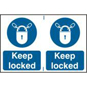ASEC "Keep Locked" 200mm X 300mm PVC Self Adhesive Sign - 2 Per Sheet - 354 