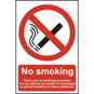ASEC "No Smoking" 200mm X 300mm PVC Self Adhesive Sign - Option 3 - 564 