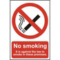 ASEC "No Smoking" 200mm X 300mm PVC Self Adhesive Sign - Option 2 - 567 