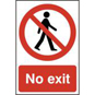 ASEC "No Exit" 200mm X 300mm PVC Self Adhesive Sign - 1 Per Sheet - 602 