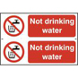 ASEC "Not Drinking Water" 200mm X 300mm PVC Self Adhesive Sign - 2 Per Sheet - 652 