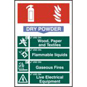 ASEC Fire Extinguisher 200mm X 300mm PVC Self Adhesive Sign - Dry Powder - 1363 