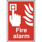ASEC "Fire Alarm" 200mm X 300mm PVC Self Adhesive Sign - 1 Per Sheet - 1400 