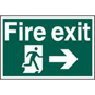 ASEC "Fire Exit" 200mm X 300mm PVC Self Adhesive Sign - Right - 1504 