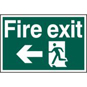 ASEC "Fire Exit" 200mm X 300mm PVC Self Adhesive Sign - Left - 1506 