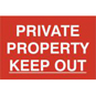 ASEC "Private Property Keep Out" 200mm X 300mm PVC Self Adhesive Sign - 1 Per Sheet - 1652 