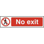 ASEC "No Exit" 200mm X 50mm PVC Self Adhesive Sign - 1 Per Sheet - 5053 