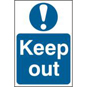 ASEC "Keep Out" 400mm X 600mm PVC Self Adhesive Sign - 1 Per Sheet - 4003 