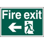 ASEC "Fire Exit" 400mm X 600mm PVC Self Adhesive Sign - Left - 4201 