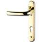 ASEC 92 Lever/Lever UPVC Furniture - 220mm Backplate - Gold - DHIMPAGOLLNS 