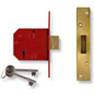 UNION 2134 5 Lever Deadlock - 75mm Polished Brass KD Boxed - 2134 