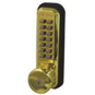 LOCKEY 2435K Series Digital Lock With Key Override & Holdback - Polished Brass - 2435K 
