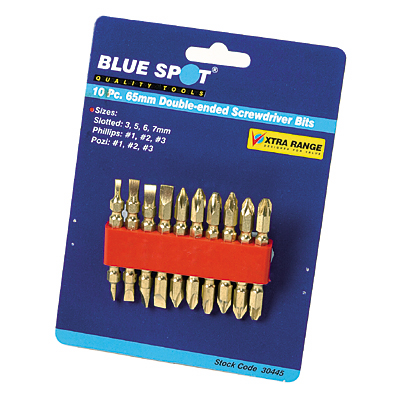 10PCE DOUBLE ENDED SCREWDRIVER BITS - 30445