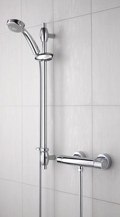 Bristan Oval Thermostatic Surface Mounted Bar Shower Valve with Adjustable Riser and Fast Fix Connections - OL SHXSMFF C - OLSHXSMFFC