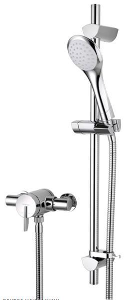 Bristan Sonqiue2 Thermostatic Surface Mounted Shower Valve with Adjustable Riser Chrome - SOQ2 SHXAR C - SOQ2SHXARC