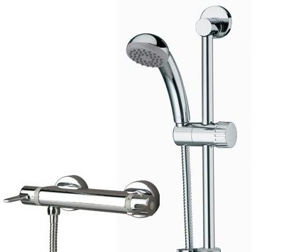 Bristan Design Utility Lever Bar Shower with Adjustable Riser & Fast Fix Connections Chrome Plated - DUL SHXARFF C - DULSHXARFFC