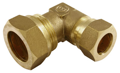 Heavy Duty Brass Compression 22mm x 15mm Reducing Elbow - CF643 DISCONTINUED