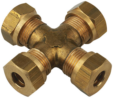 Heavy Duty Brass Compression 15mm x 8mm Reducing Cross - CF645 DISCONTINUED