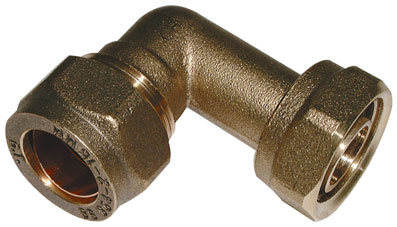 22mm x 3/4" Brass Compression BentTap Connector & Washer - CFBTC-22-34