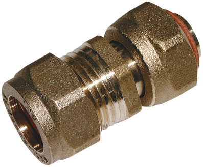 15mm x 1/2" Brass Compression Straight Tap Connector & Washer - CFSTC-15-12
