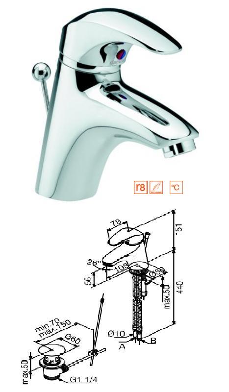 Damixa - Space Mono Basin Mixer with Pop Up 10821 - TB100241 - SOLD-OUT!!