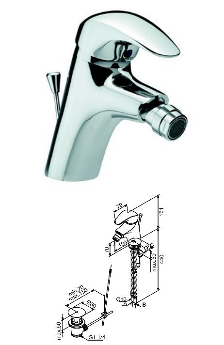 Damixa - Space Mono Bidet Mixer with Pop Up 10831 - TB100941 - SOLD-OUT!!