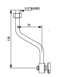 Urinal Neck Tube 1/2" BSP(F) For V.B. Losange Corner Type - DD 751752