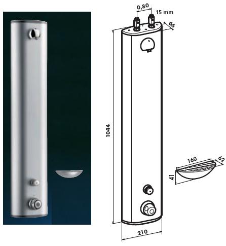 PREMIX Aluminium Shower Panel, Top Inlets ROUND Shower Head - DD 79230515
