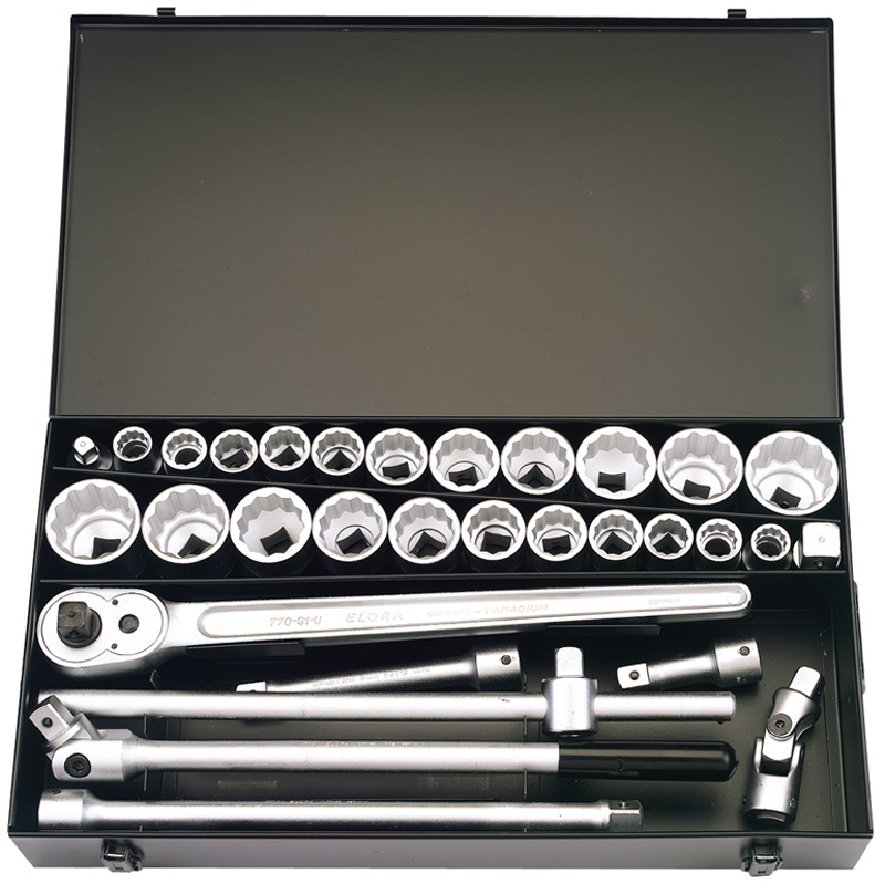 31 Piece 3/4" Square Drive Elora Metric And Imperial Socket Set - 00335 
