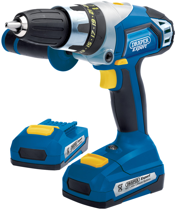 Expert 18v Cordless Combi Hammer Drill With Two LI-ION Batteries - 03286 