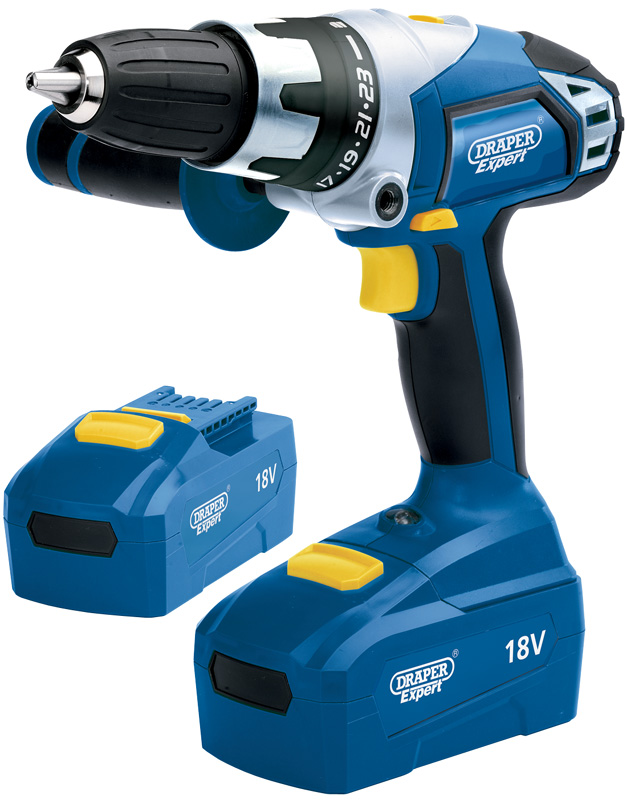 Expert 18v Cordless Combi Hammer Drill With Two NI-CD Batteries - 03287 