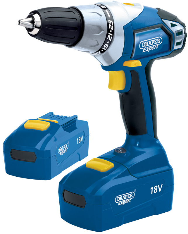 Expert 18v Cordless Rotary Drill With Two NI-CD Batteries - 03288 
