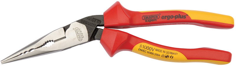 Expert 220mm Draper Expert Ergo Plus® Fully Insulated High Leverage VDE Long Nose Pliers - 05048 