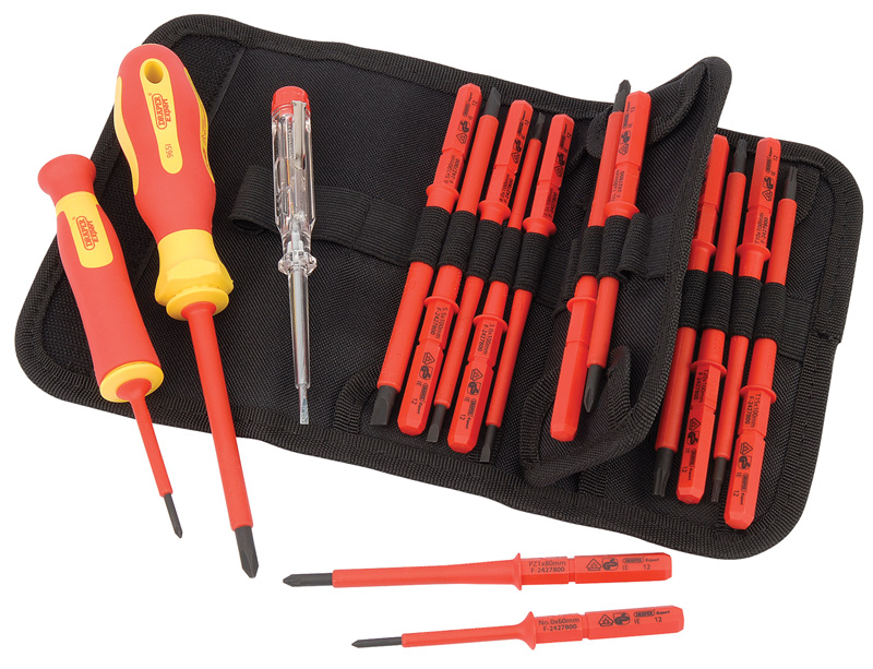 Expert 18 Piece VDE Approved Fully Insulated Interchangeable Blade Screwdriver Set - 05776 