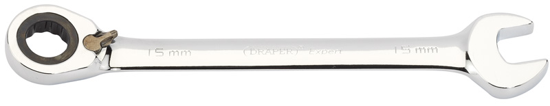 Expert 15mm Draper Expert Hi-Torq® Metric Reversible Ratcheting Combination Spanner - 06623 