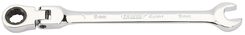Expert 9mm Draper Expert Hi-Torq® Metric Flexible Head Ratcheting Combination Spanner - 06629 