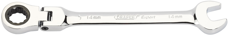 Expert 14mm Draper Expert Hi-Torq® Metric Flexible Head Ratcheting Combination Spanner - 06634 
