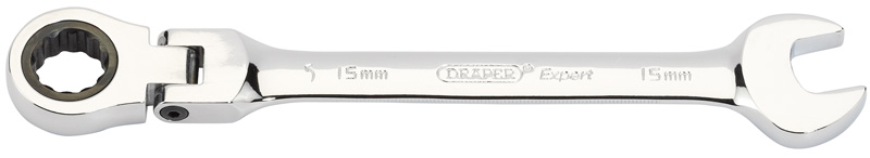 Expert 15mm Draper Expert Hi-Torq® Metric Flexible Head Ratcheting Combination Spanner - 06635 
