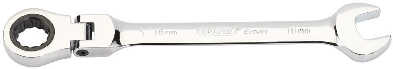 Expert 16mm Draper Expert Hi-Torq® Metric Flexible Head Ratcheting Combination Spanner - 06636 