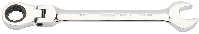 Expert 18mm Draper Expert Hi-Torq® Metric Flexible Head Ratcheting Combination Spanner - 06638 