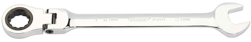 Expert 21mm Draper Expert Hi-Torq® Metric Flexible Head Ratcheting Combination Spanner - 06640 