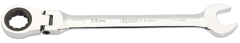 Expert 25mm Draper Expert Hi-Torq® Metric Flexible Head Ratcheting Combination Spanner - 06643 