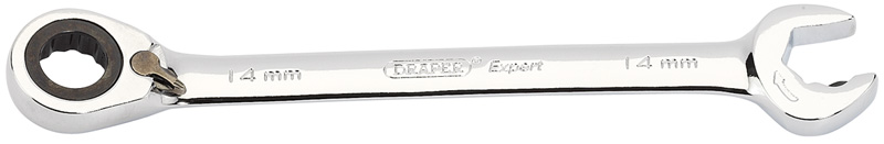 Expert 14mm Draper Expert Hi-Torq® Metric Reversible Double Ratcheting Combination Spanner - 06845 