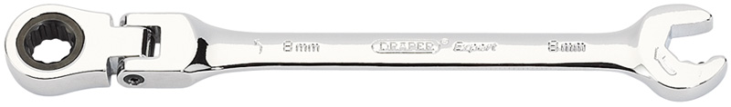 Expert 8mm Draper Expert Hi-Torq® Metric Flexible Head Double Ratcheting Combination Spanne - 06852 