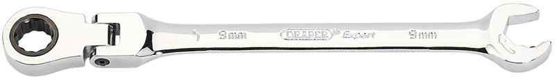 Expert 9mm Draper Expert Hi-Torq® Metric Flexible Head Double Ratcheting Combination Spanne - 06853 