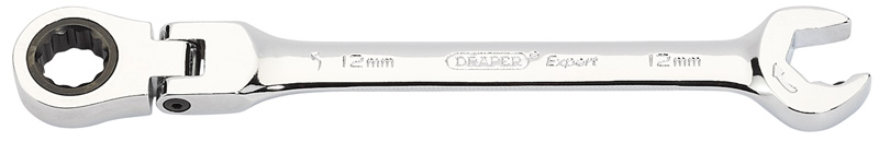 Expert 12mm Draper Expert Hi-Torq® Metric Flexible Head Double Ratcheting Combination Spann - 06857 